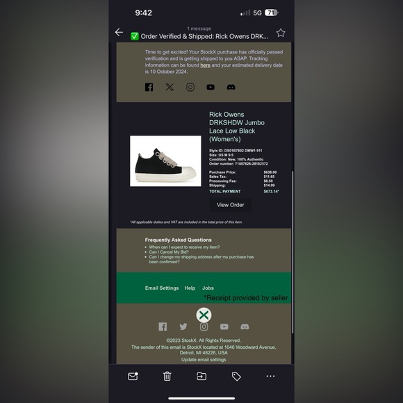 Rick Owens DRKSHDW Jumbo Lace US M 10 | 100% authentic | Traded in-store ✅ - Picture 10 of 12